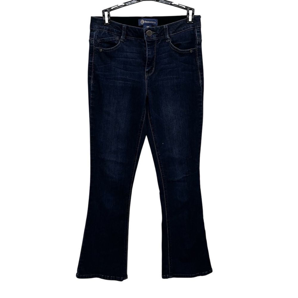DEMOCRACY Ab Solution Dark Indigo Wash Boot Cut Jeans Size 4 Petite 4P